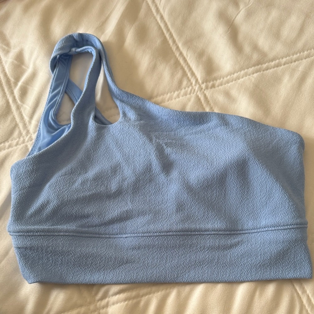 CALIA by Carrie Underwood Blue One-Shoulder Top sports bra